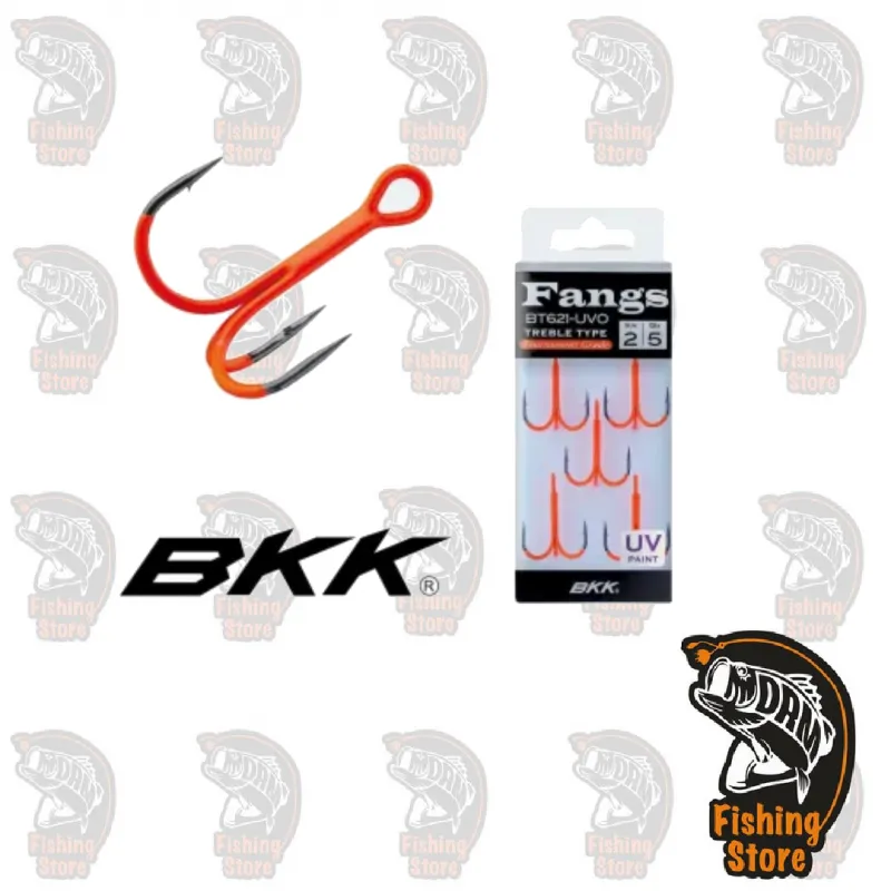 Anzuelo BKK Spear 21-UVO Talla 1/0 Orange UV (5 uds)