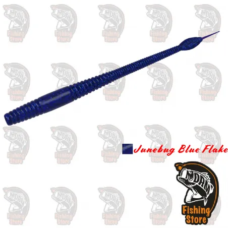 Vinilo pesca AGR Motion Worm  Junebug Blue Flake tienda Madrid DRM