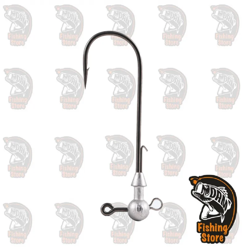 Cabeza plomada pesca grandes lucios 12/0 BKK Round Elite Stinger Eye