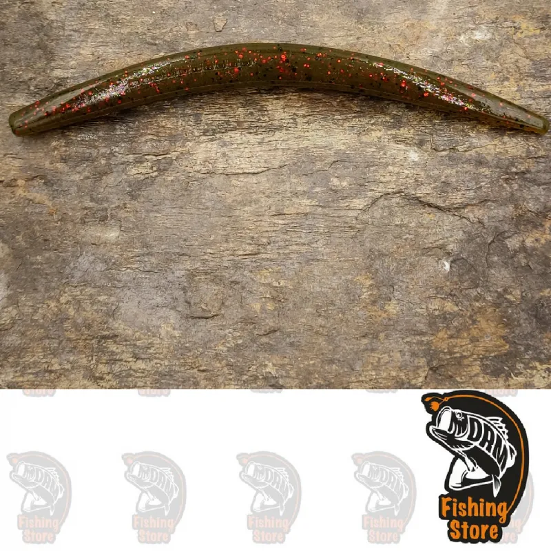 Vinilo pesca Wacky Bass Multistick 5 GreenPumpkinRed destructorbaits