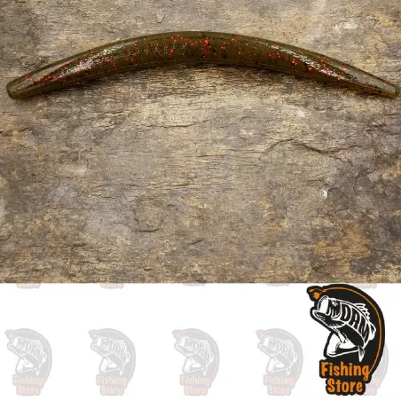 Vinilo pesca Wacky Bass Multistick 5 GreenPumpkinRed destructorbaits