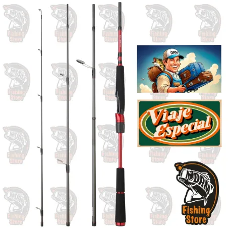 Caña especial viaje pesca  Daiwa Ballistic 744 MHFS 4 Tramos DRM