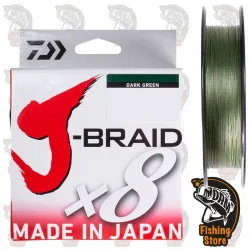 Daiwa J-Braid X8 0.13mm 150m Verde | Trenzado 8 Hebras | DRM Fishing