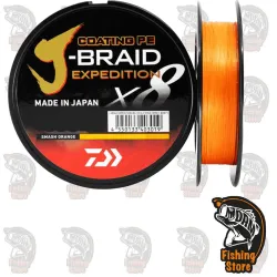 Trenzado Daiwa J-Braid X8 Expedition 0.13mm 150m Naranja | DRM