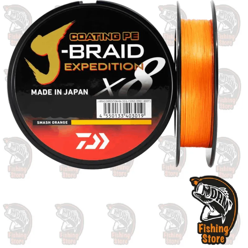 Trenzado Daiwa J-Braid X8 Expedition 0.16mm 150m Naranja | DRM