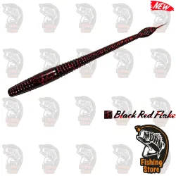Motion Worm Black Red Flake | Vinilo de Pesca