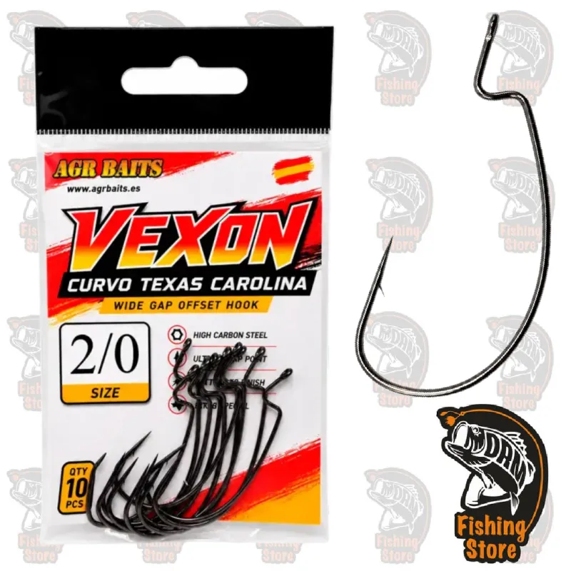 Anzuelo AGR Baits Vexon Curvo 2/0 | Terminal Pesca Bass