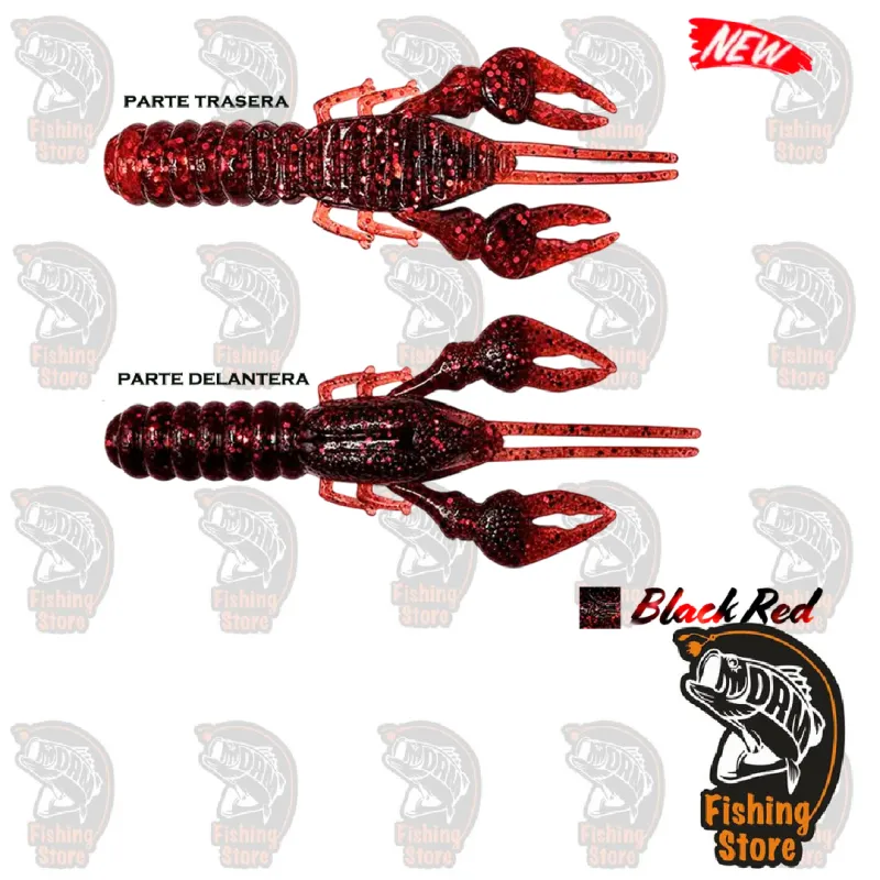 Vinilo AGR Baits Finesse Craw 7.3cm Color Black Red