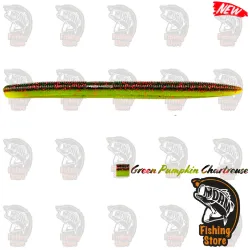 Vinilo AGR Baits Still Worm 4" Green Pumpkin Chartreuse (8 ud)