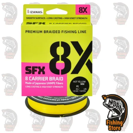 Trenzado Sufix SFX 8X Hot Yellow 135M 0.165mm